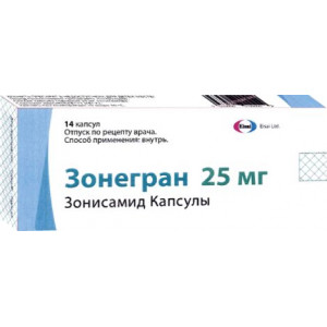 ЗОНЕГРАН 25МГ. №14 КАПС. ЗОНЕГРАН 25МГ. №14 КАПС.