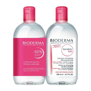 БИОДЕРМА СЕНСИБИО ВОДА МИЦЕЛ. ОЧИЩ. 500МЛ.Х2 [BIODERMA]