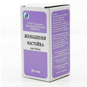 ЖЕНЬШЕНЯ НАСТОЙКА 25МЛ. ФЛ. И/У /ТУЛЬСКАЯ ФФ/