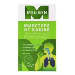МИКСТУРА ОТ КАШЛЯ СУХАЯ Д/ВЗР. 1,7Г. №10 ПАК. /МЕЛИГЕН/