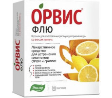 ОРВИС ФЛЮ ЛИМОН 500МГ+25МГ+200МГ. 4,95Г. №10 ПОР. Д/Р-РА Д/ПРИЕМА ВНУТРЬ ПАК. /ЭВАЛАР/