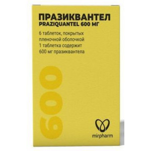 ПРАЗИКВАНТЕЛ 600МГ. №6 ТАБ. П/П/О /ОБНИНСКАЯ ХФК/
