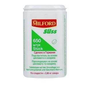 МИЛФОРД ЗЮСС ЗАМЕНИТЕЛЬ САХАРА №650 ТАБ. [MILFORD]